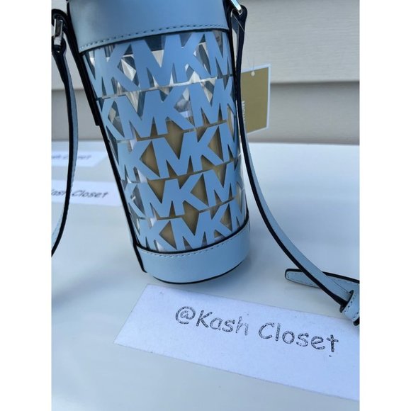 Michael Kors Water Bottle Crossbody Pale Ocean - Picture 6 of 8
